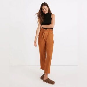 Madewell Runaway paperbag pants mustard rust casual